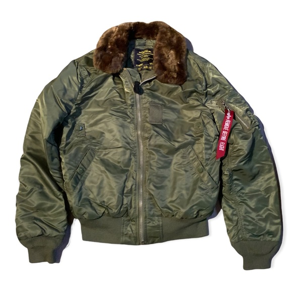 Alpha Industries Other - Alpha Industries Flying Jacket Flight B-15 Green Nylon Bomber Jacket